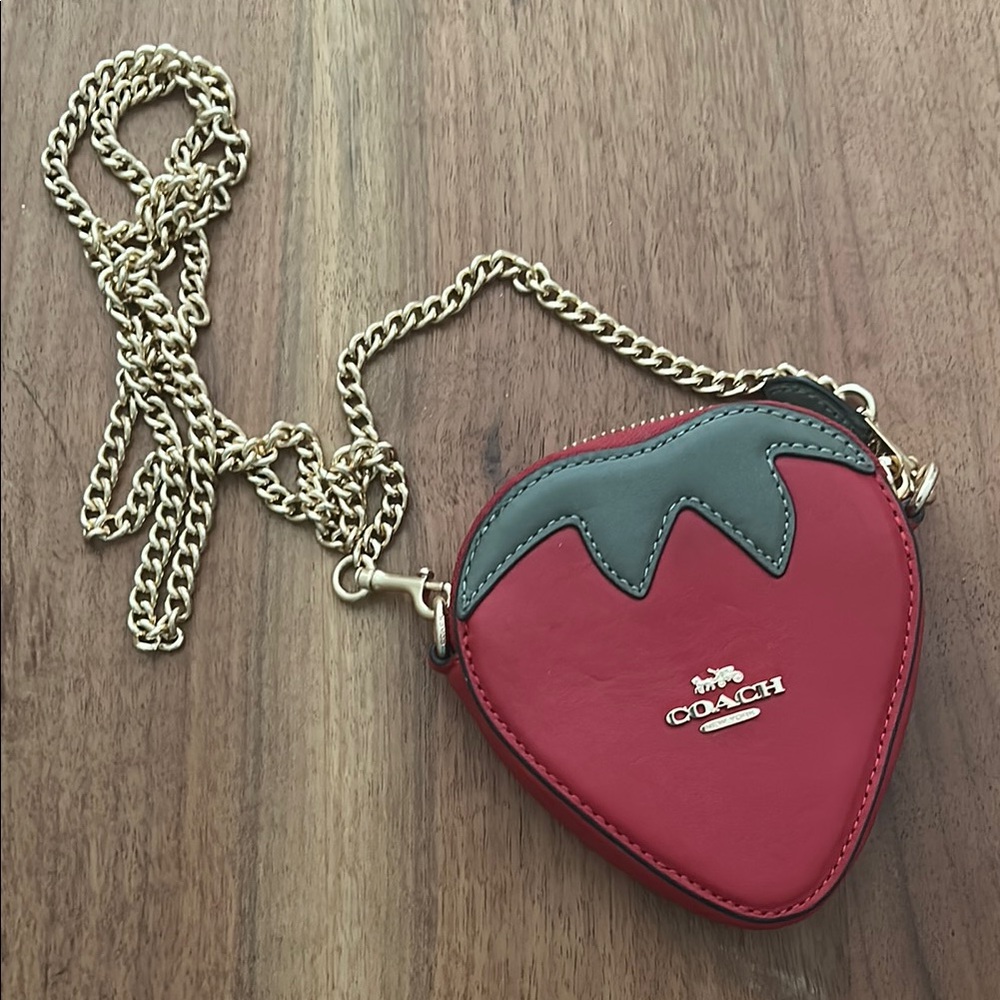Coach Strawberry-Shaped Red and Green Crossbody Bag